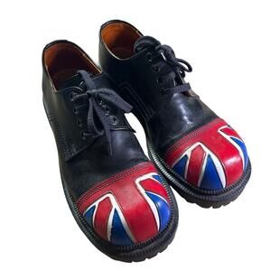 Vtg Tredair Designer Leather Union‎ Jack Shoes Size 6 Made In England Flag